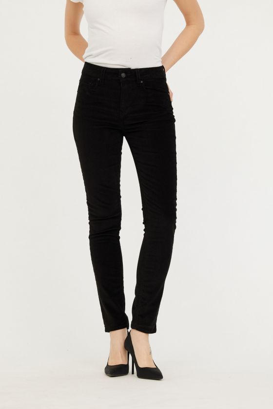 Lee Cooper Pantalon Femme LC135 L32 Pure Noir