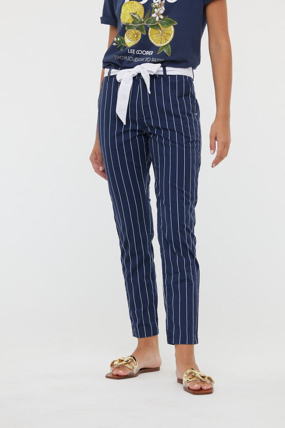Lee Cooper Pantalons JEMILA CR Navy / White