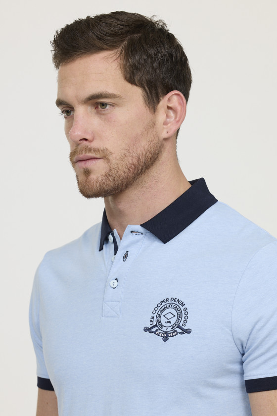 Lee Cooper Polo BAC Gris Bleu Chiné