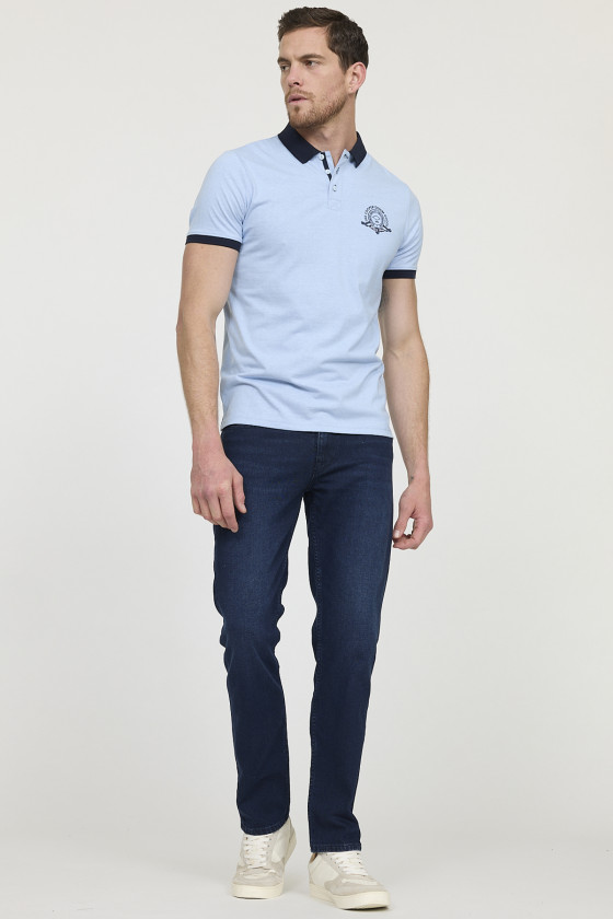 Lee Cooper Polo BAC Gris Bleu Chiné