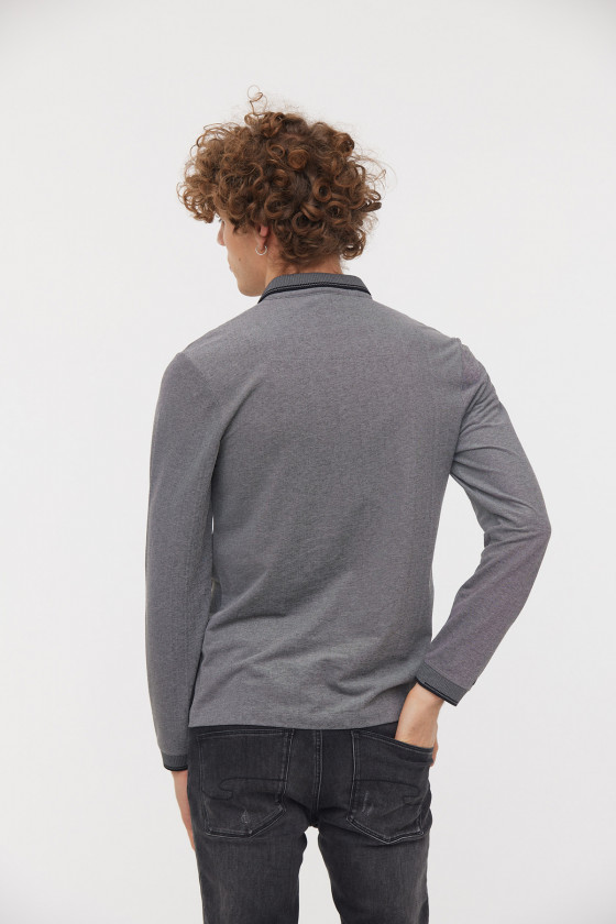 Lee Cooper Polo BUTEA Noir/Gris Souris