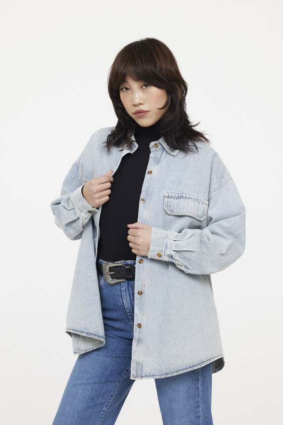 Lee Cooper Surchemise DELPHINA Blue Bleached