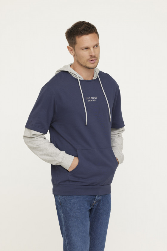 Lee Cooper Sweatshirt EDIMO Navy/Gris Chiné