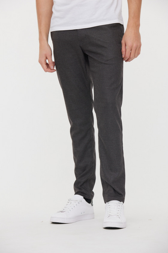 Lee Cooper Pantalon Chino NEILS Anthracite / Bordeaux L32