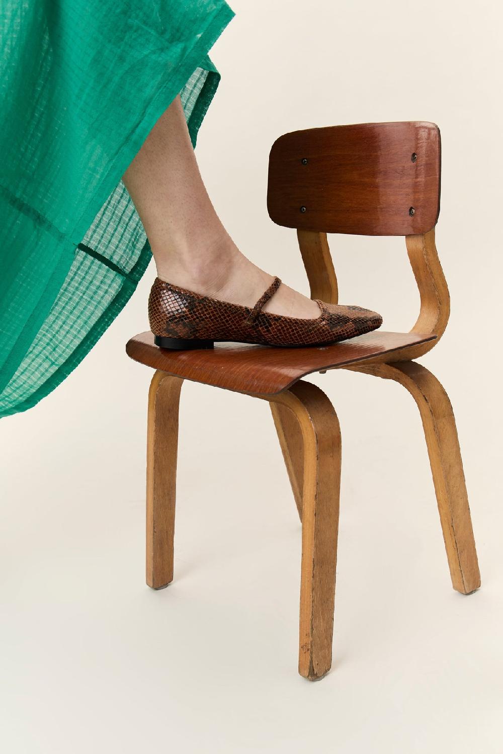 leon & harper Ballerines Margrit Pytn Camel