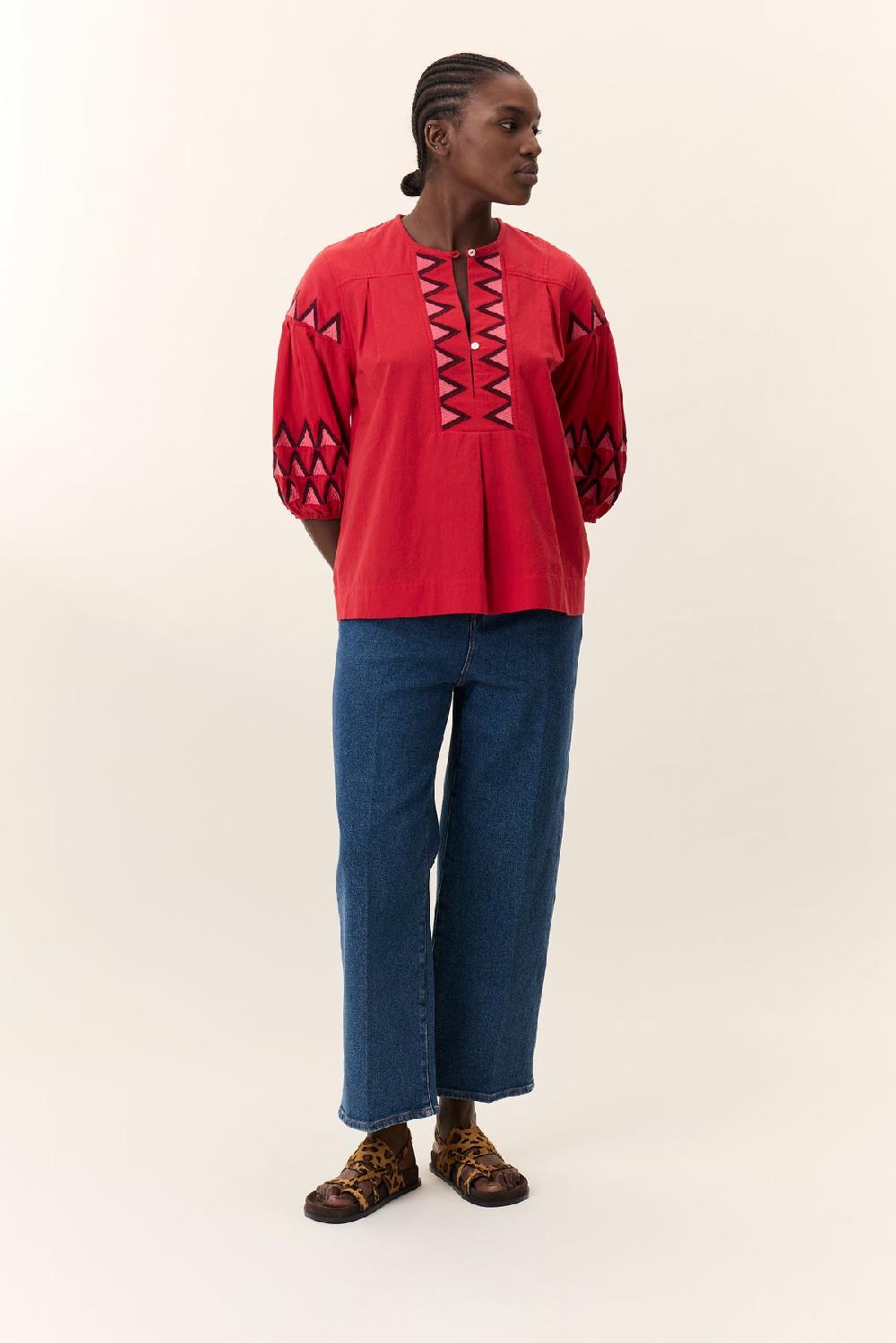 Leon & Harper Blouse Cacia Alpha Red