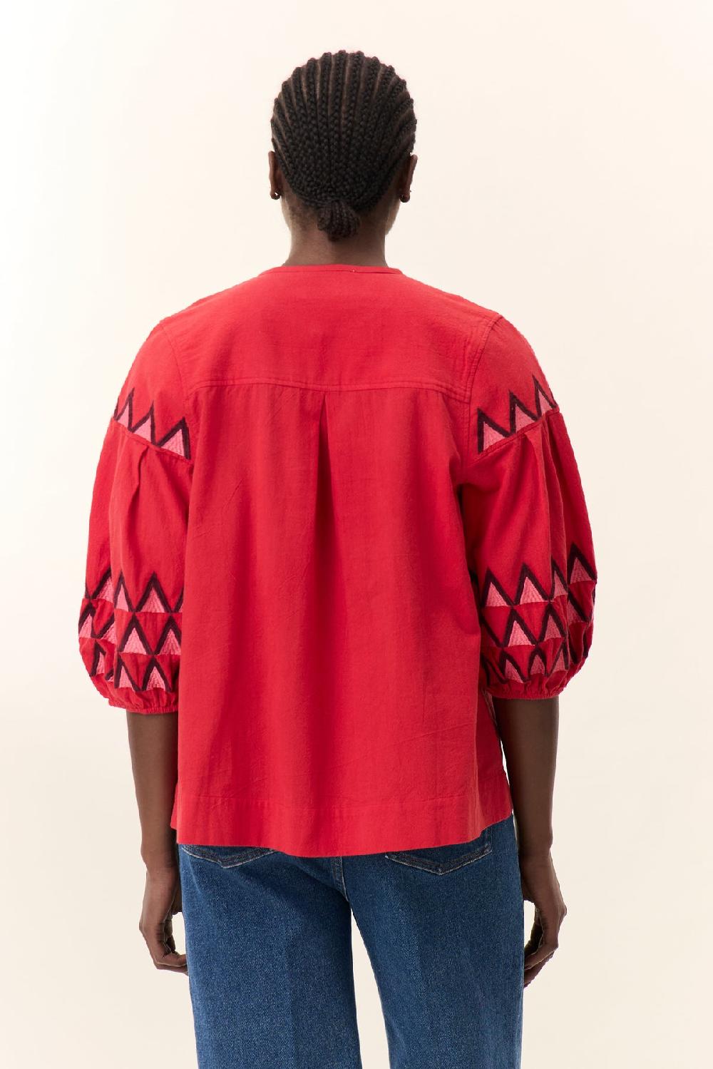 Leon & Harper Blouse Cacia Alpha Red