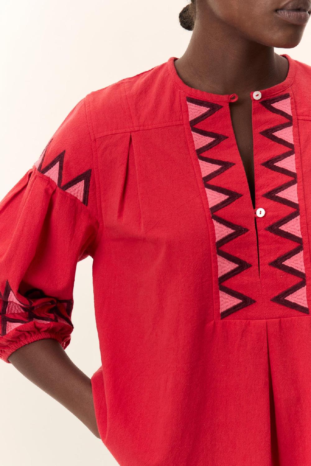 Leon & Harper Blouse Cacia Alpha Red