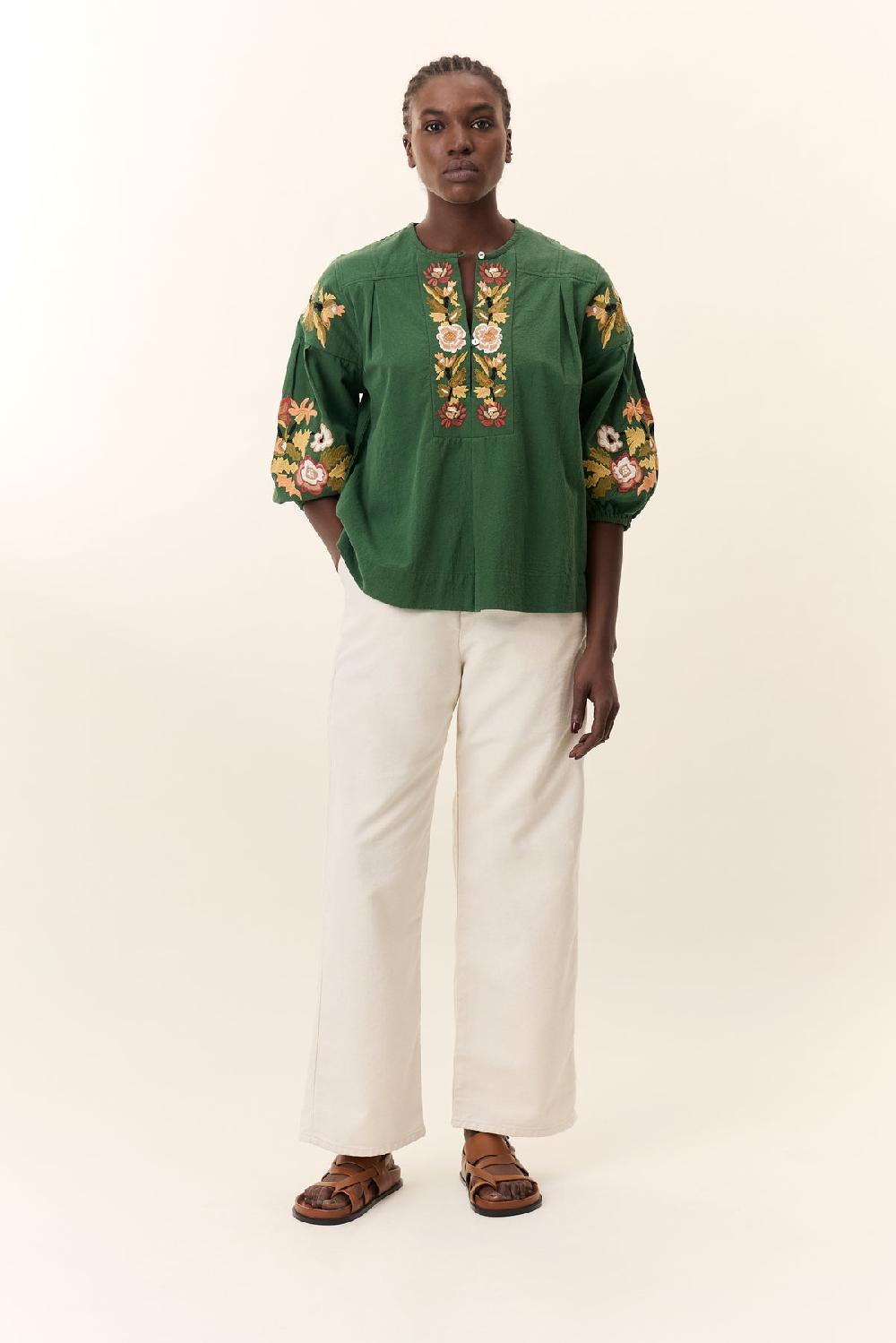 Leon & Harper Blouse Cacia Brd Green