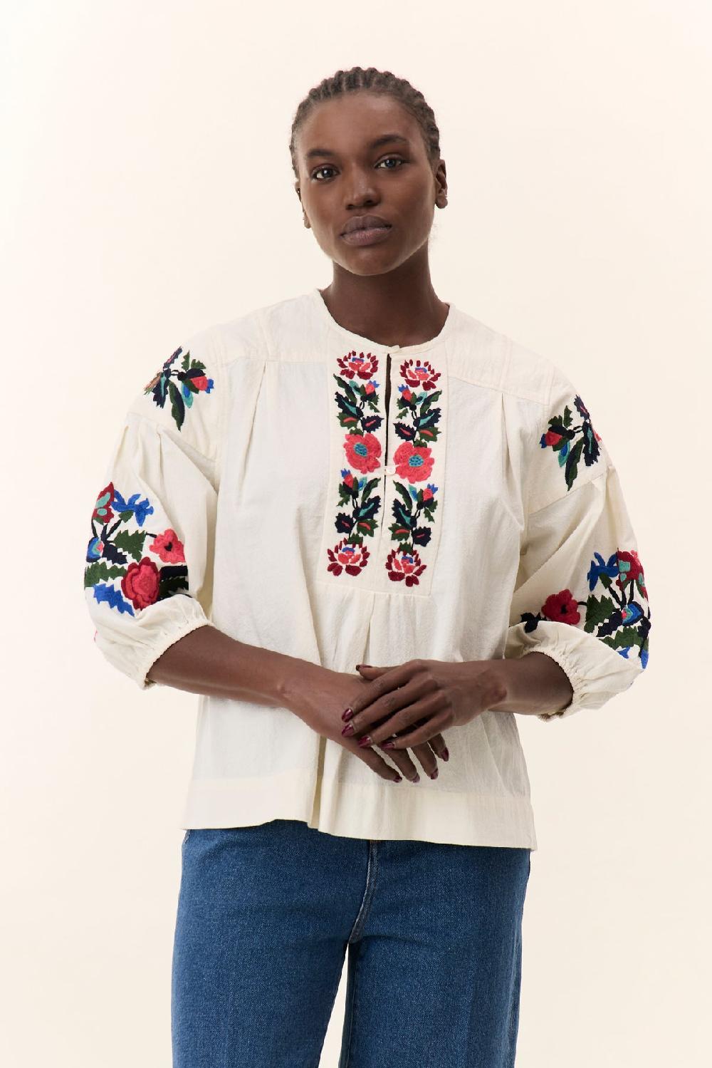 Leon & Harper Blouse Cacia Brd Off White