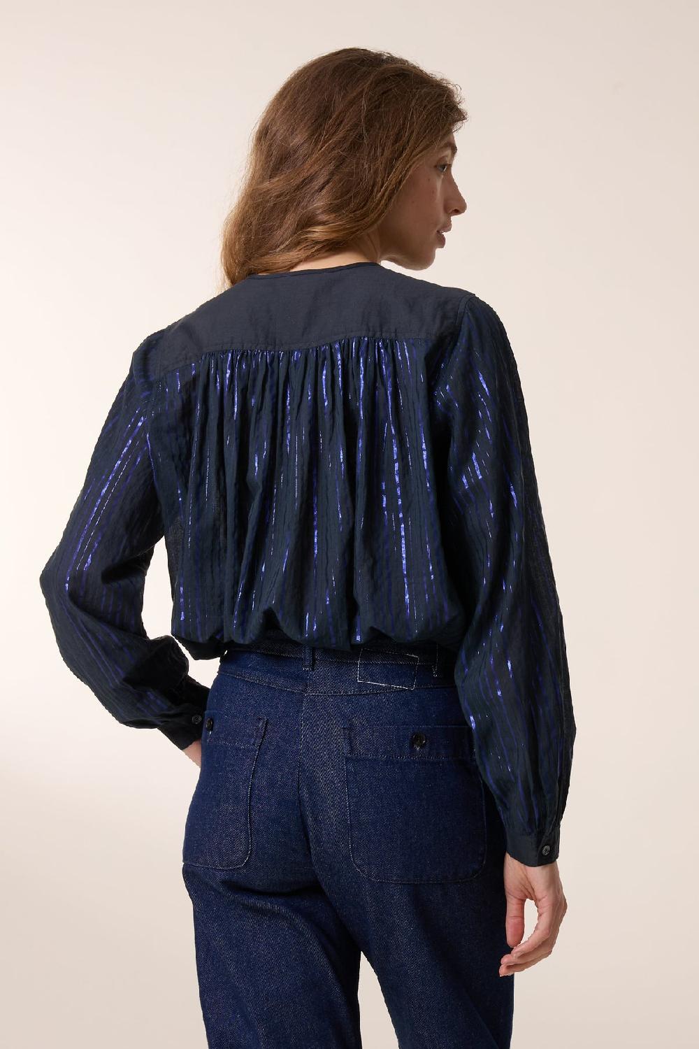 Leon & Harper Blouse Cake Stripe Blue