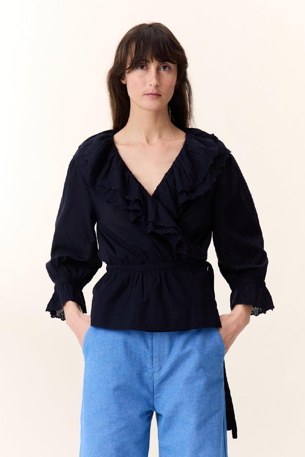 leon & harper Blouse Cala PLN Black Iris