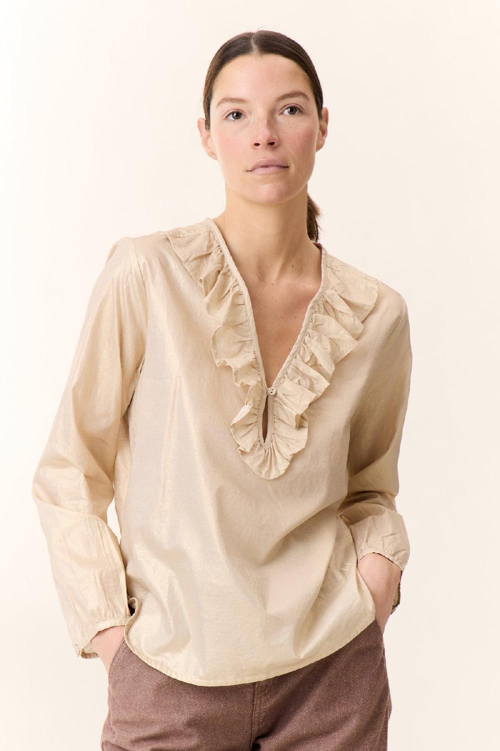 leon & harper Blouse Casta Foil Gold