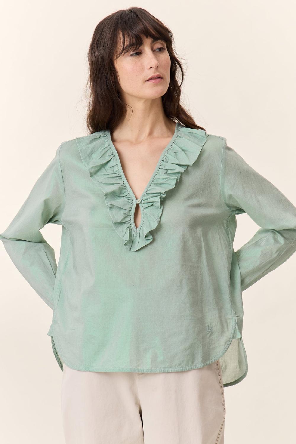 Leon & Harper Blouse Casta Foil Green