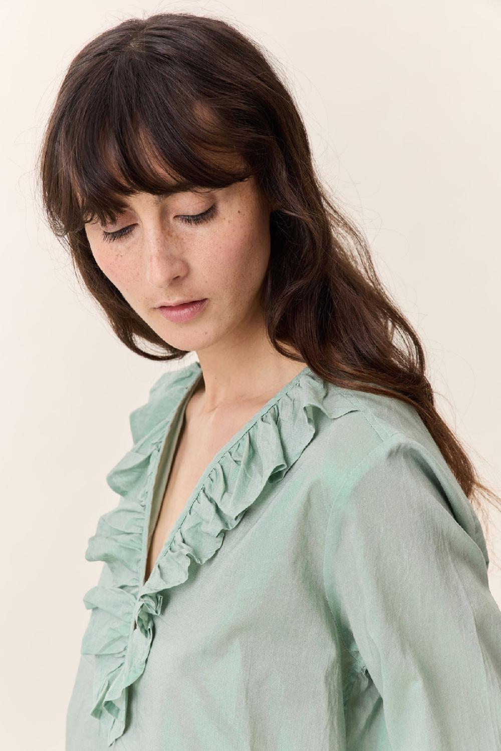 Leon & Harper Blouse Casta Foil Green