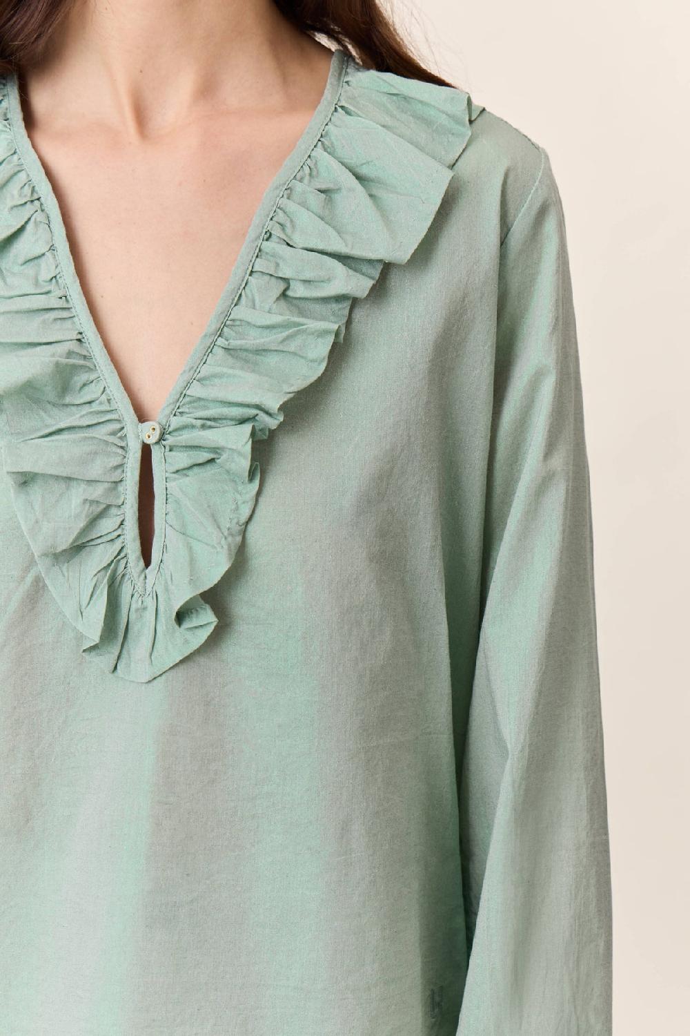 Leon & Harper Blouse Casta Foil Green