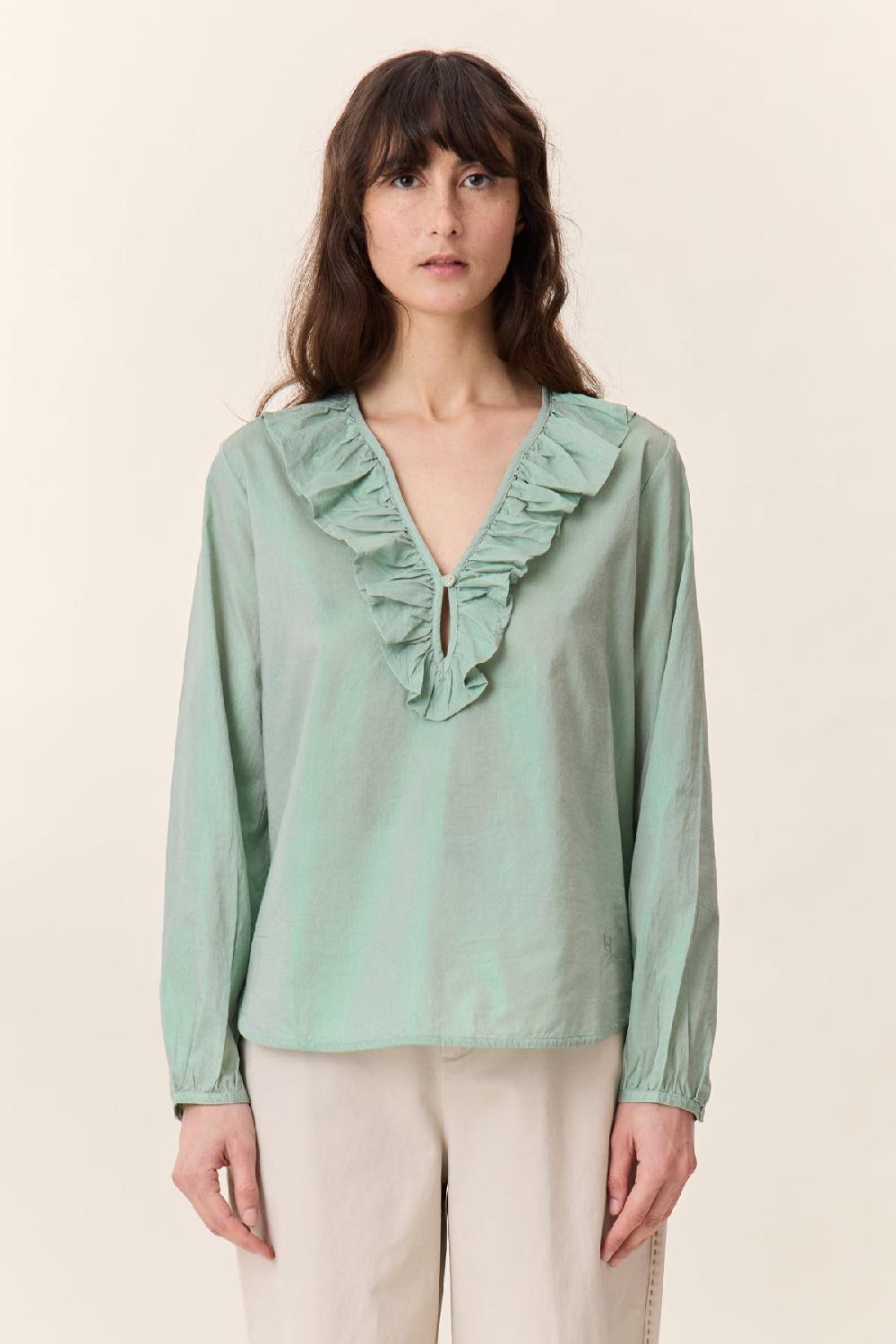 leon & harper Blouse Casta Foil Green