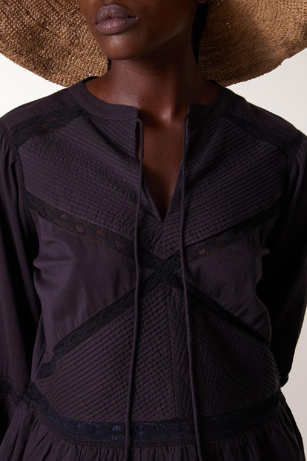 Leon & Harper Blouse Cecil Lace Carbone