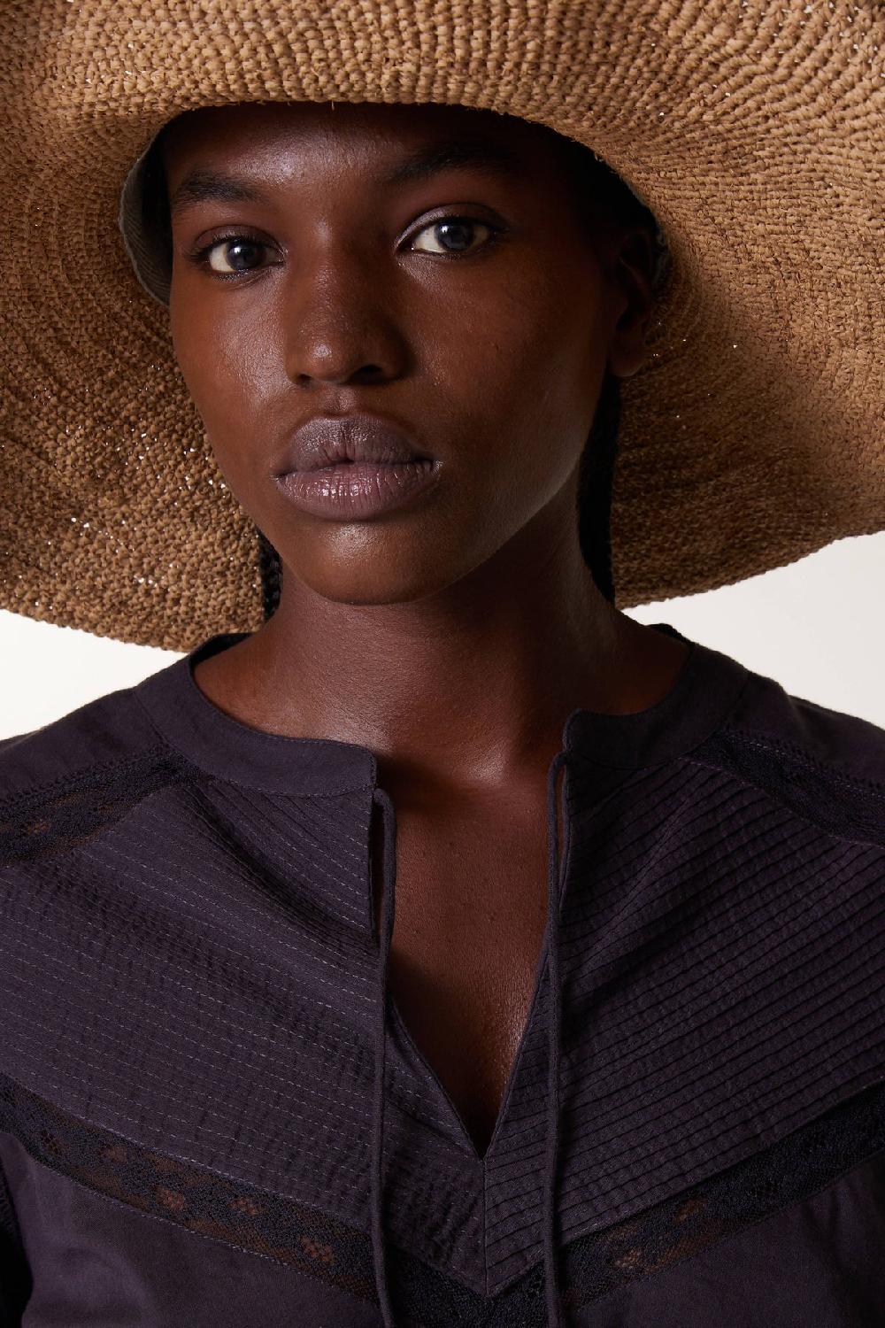 Leon & Harper Blouse Cecil Lace Carbone