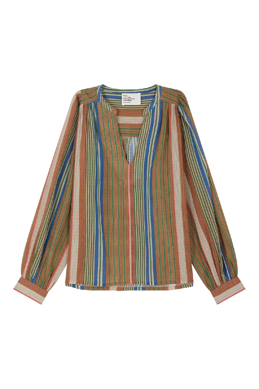Leon & Harper Blouse Chleo Strp Blue