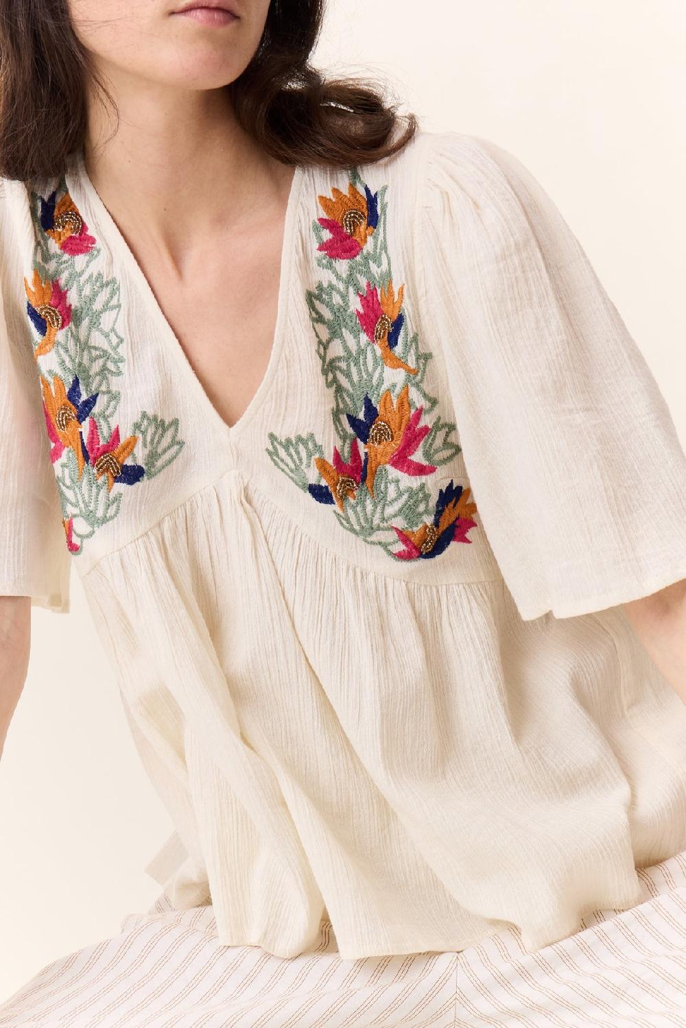 Leon & Harper Blouse Choly Pearl Off White