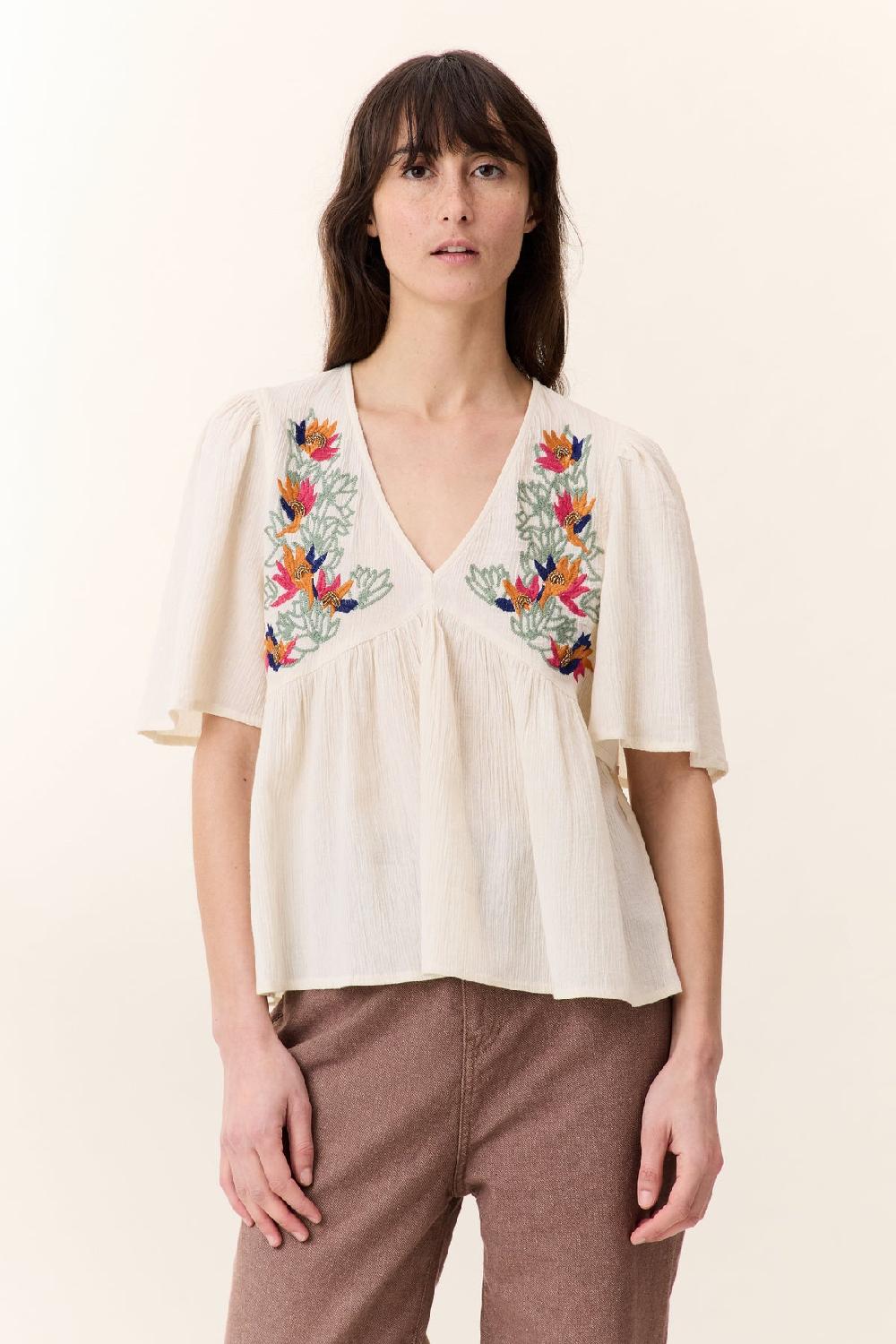 Leon & Harper Blouse Choly Pearl Off White