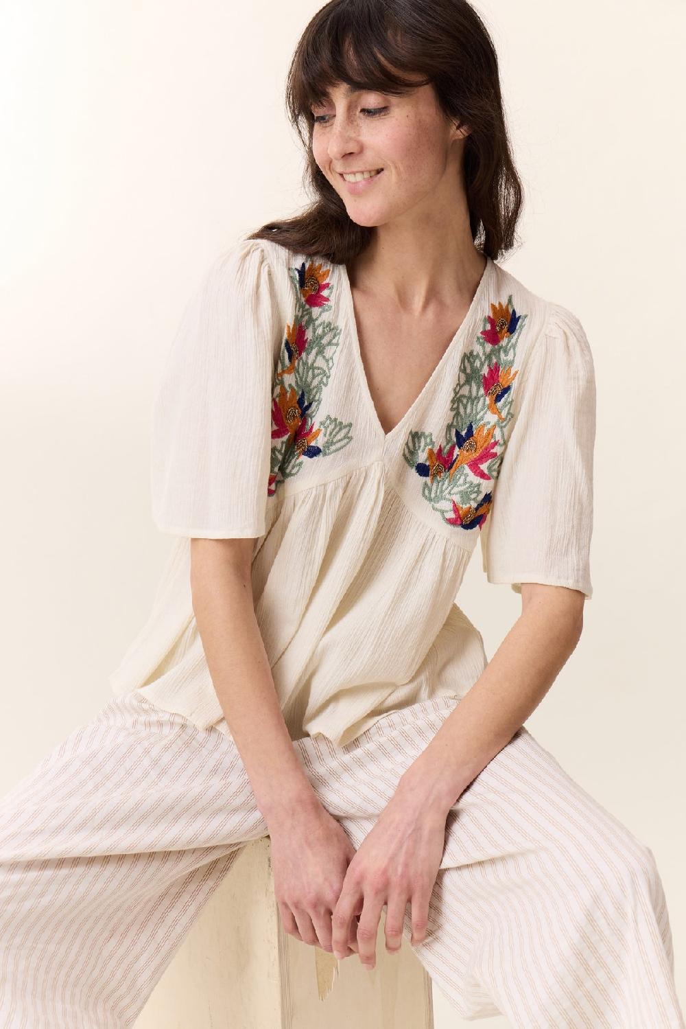 leon & harper Blouse Choly Pearl Off White