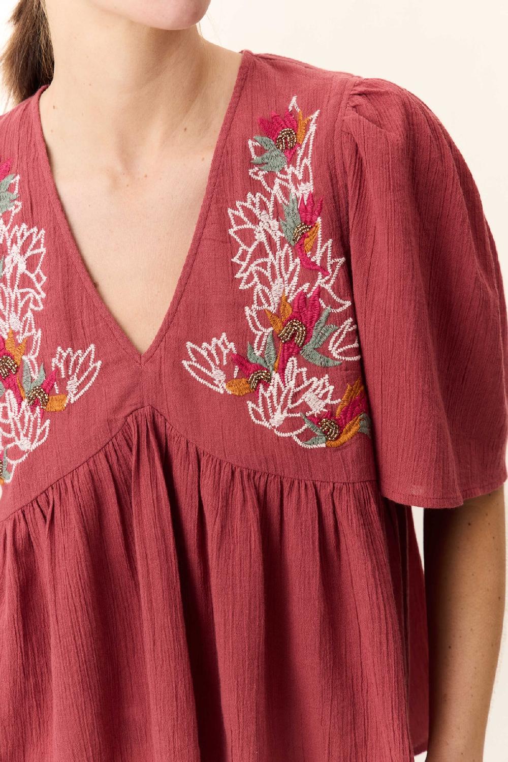 Leon & Harper Blouse Choly Pearl Tomato