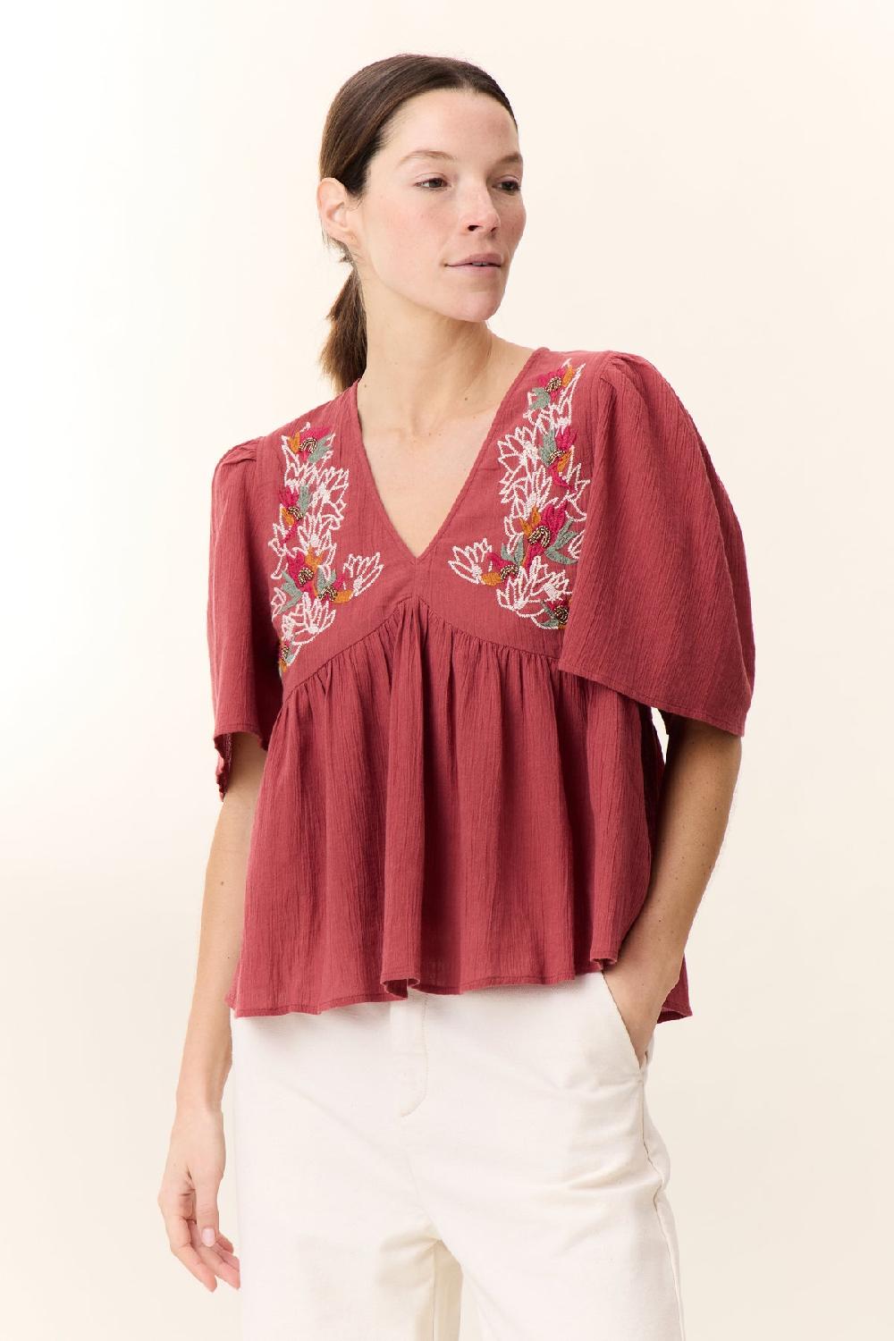 leon & harper Blouse Choly Pearl Tomato