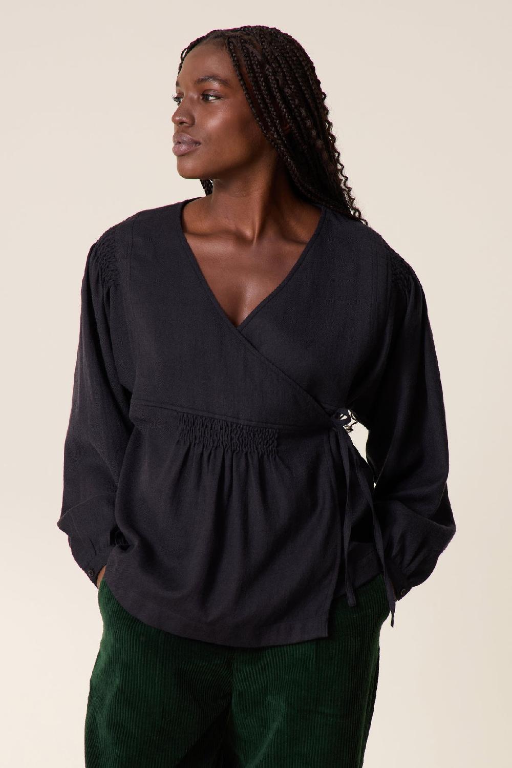 leon & harper Blouse Cicily PLN Carbone