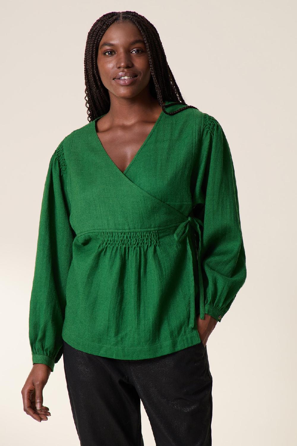 leon & harper Blouse Cicily PLN Green