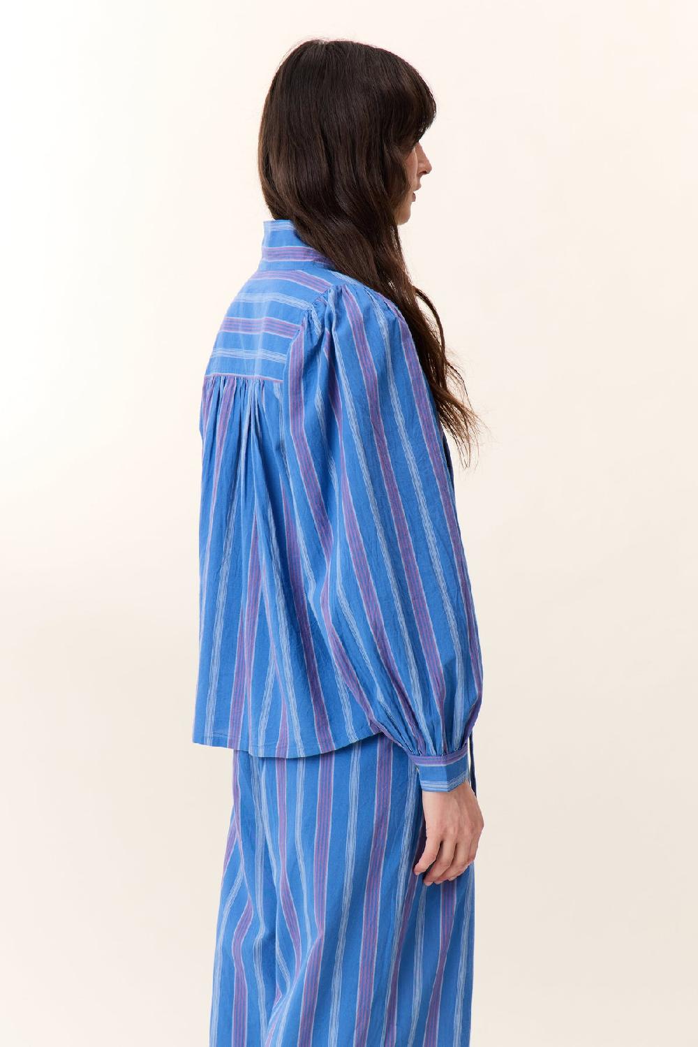 Leon & Harper Blouse Cilian Strp Blue