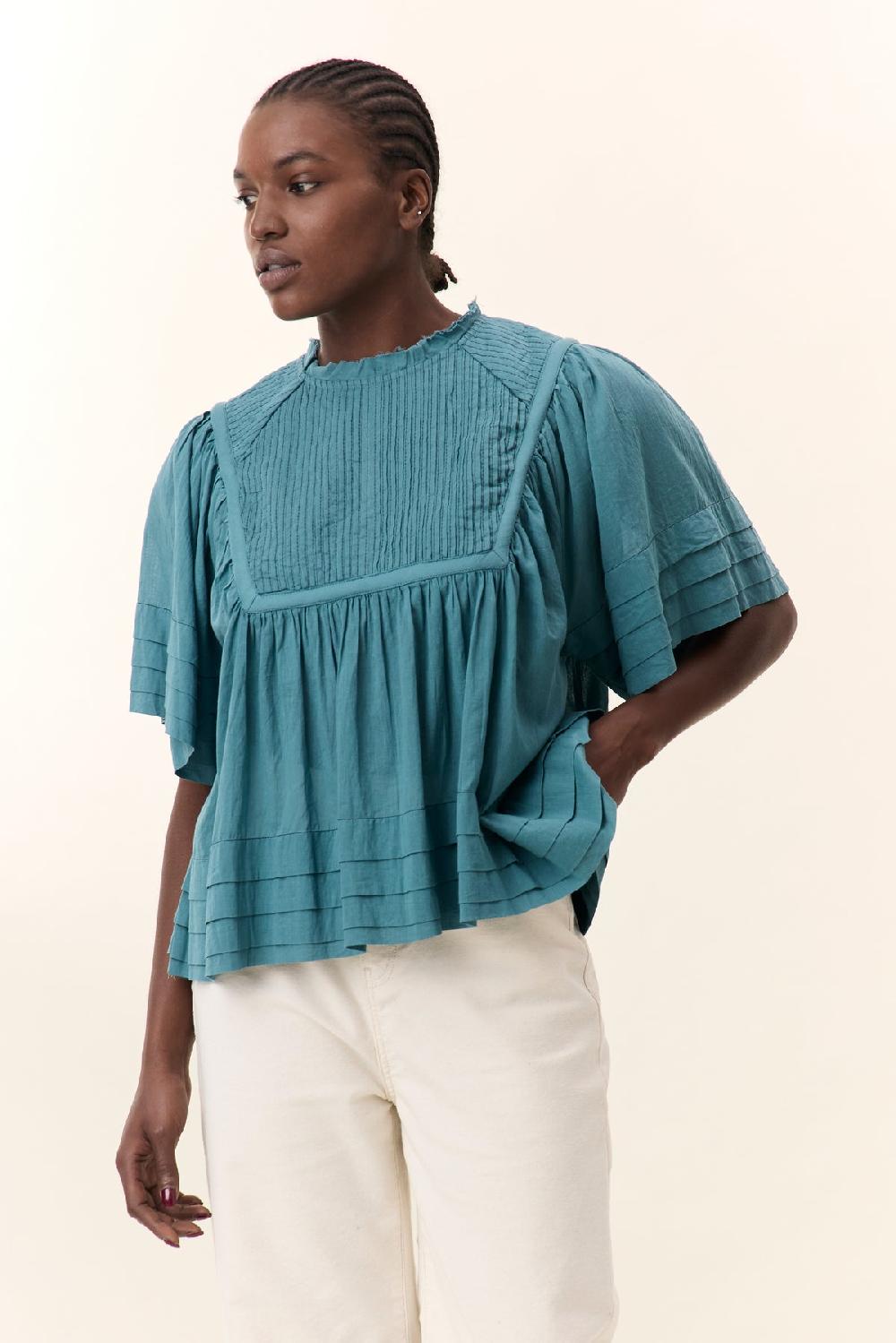 Leon & Harper Blouse Clive Pint Petrol