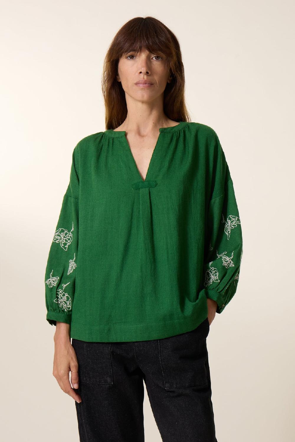leon & harper Blouse Club PLN Green