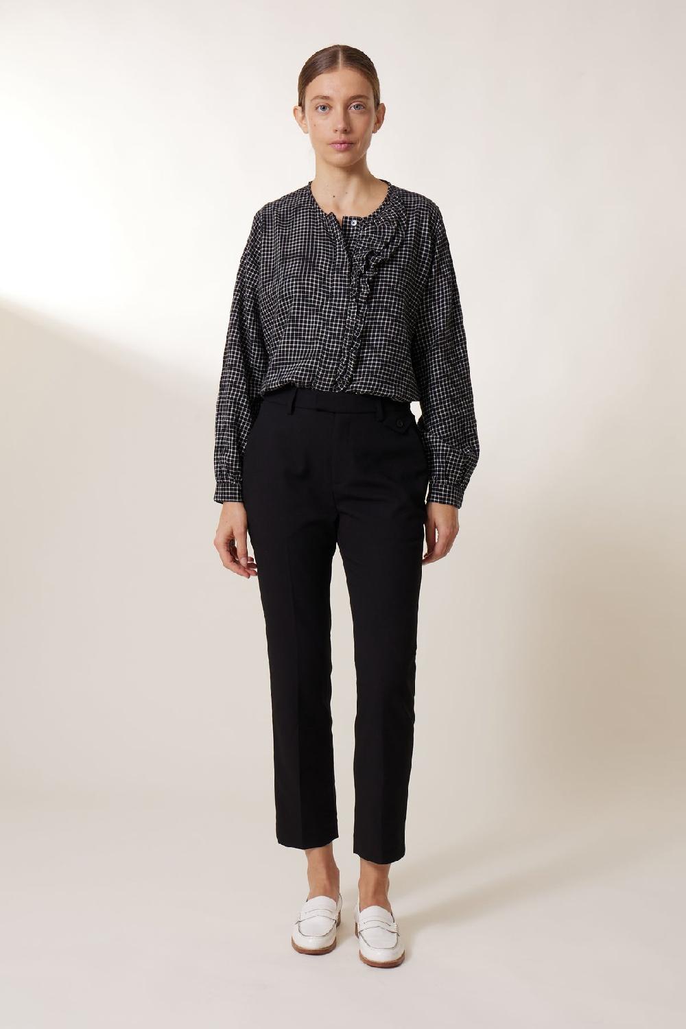 Leon & Harper Blouse Colina Checki Black