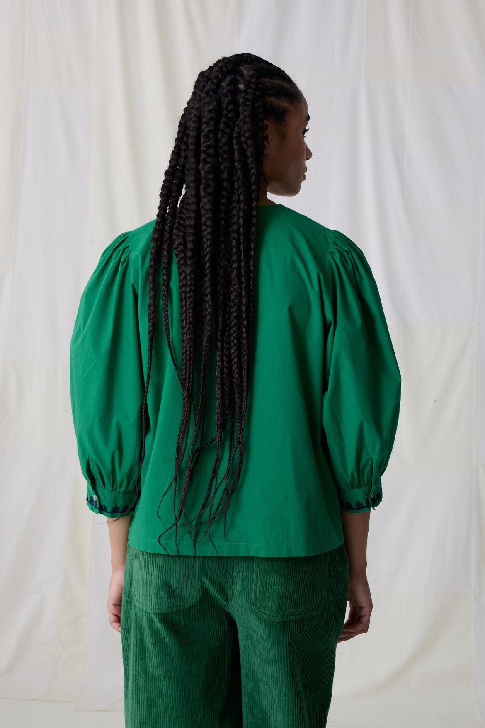 Leon & Harper Blouse Coquine Plain Green