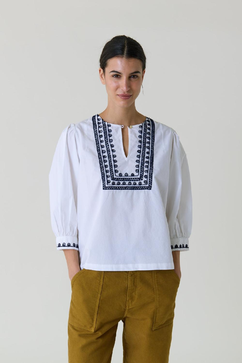 Leon & Harper Blouse Coquine Plain White