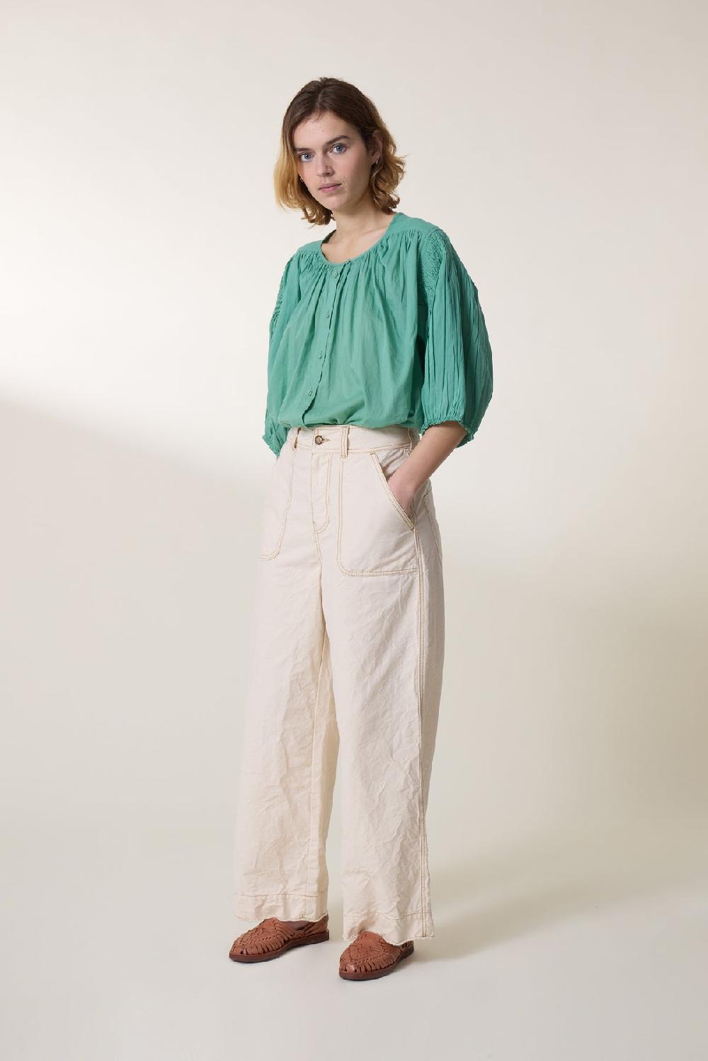 Leon & Harper Blouse Corso Plain Celadon