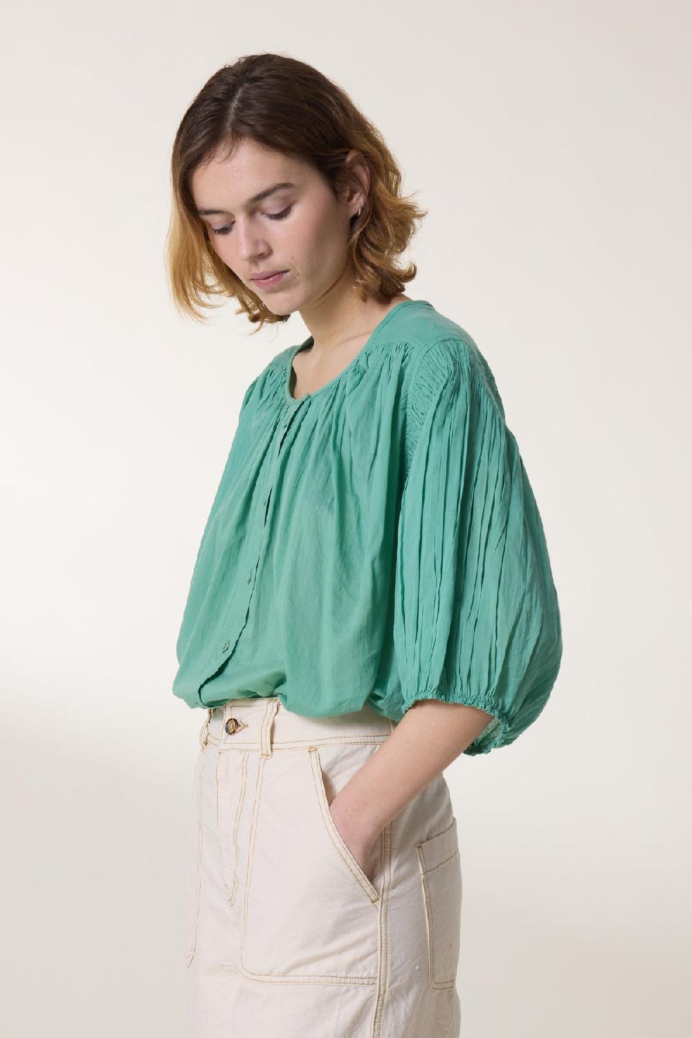 leon & harper Blouse Corso Plain Celadon