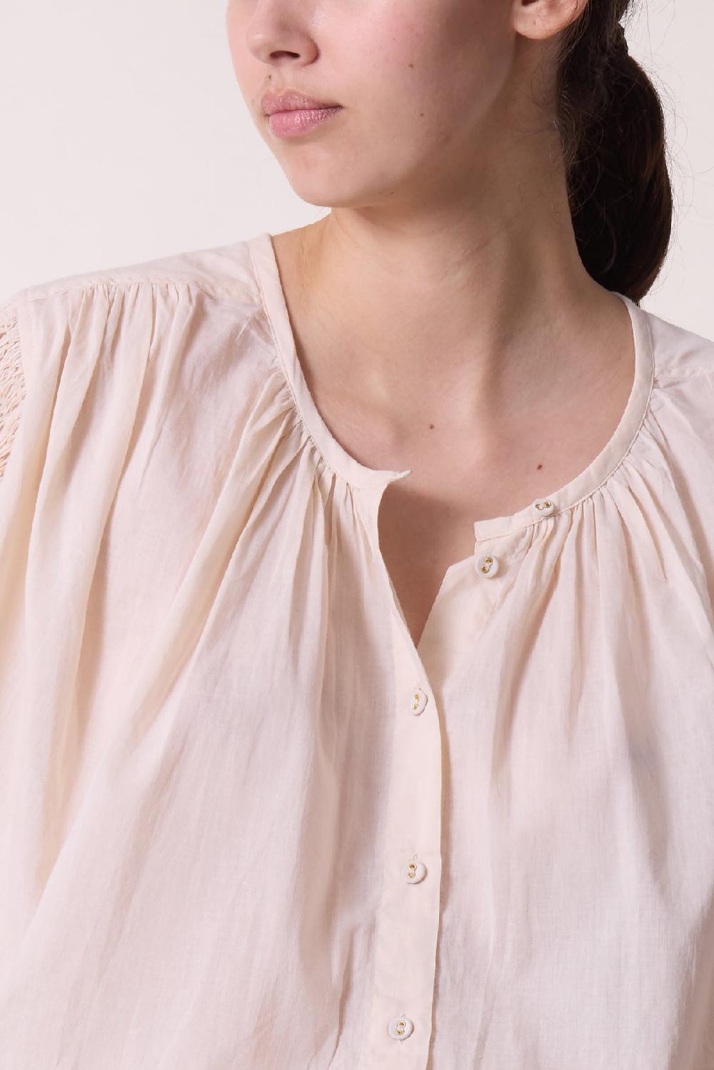 Leon & Harper Blouse Corso Plain Ecru