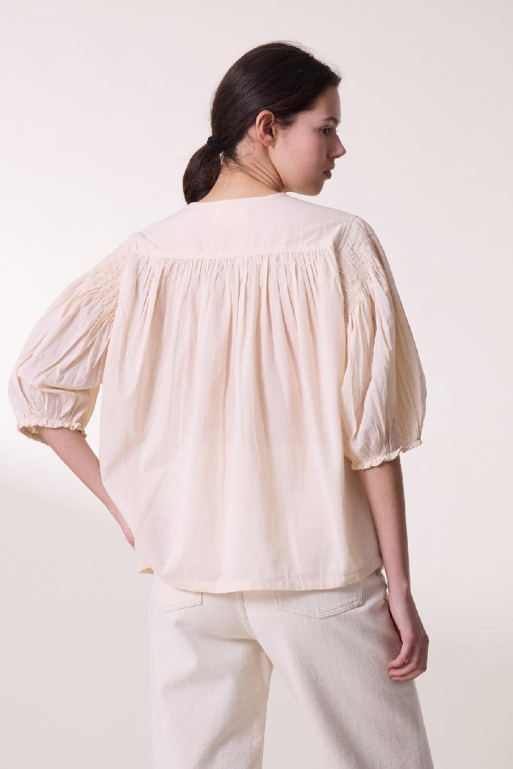 Leon & Harper Blouse Corso Plain Ecru