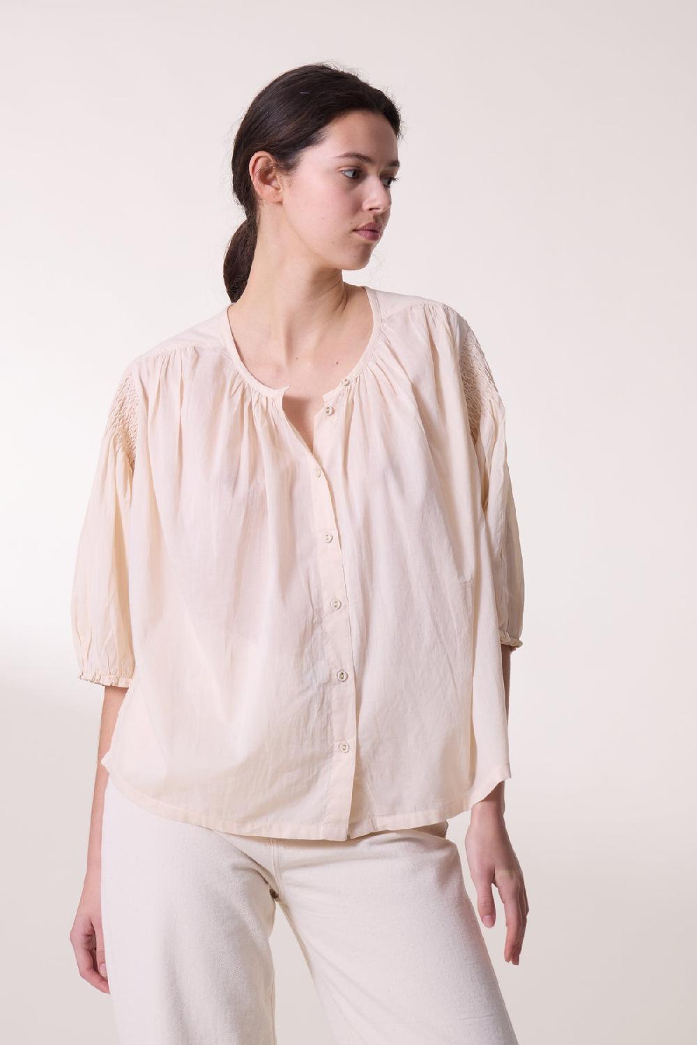 leon & harper Blouse Corso Plain Ecru