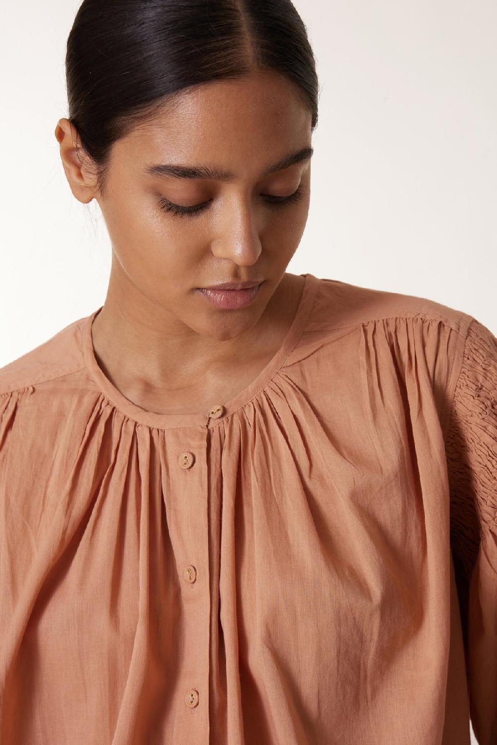 Leon & Harper Blouse Corso Plain Peach