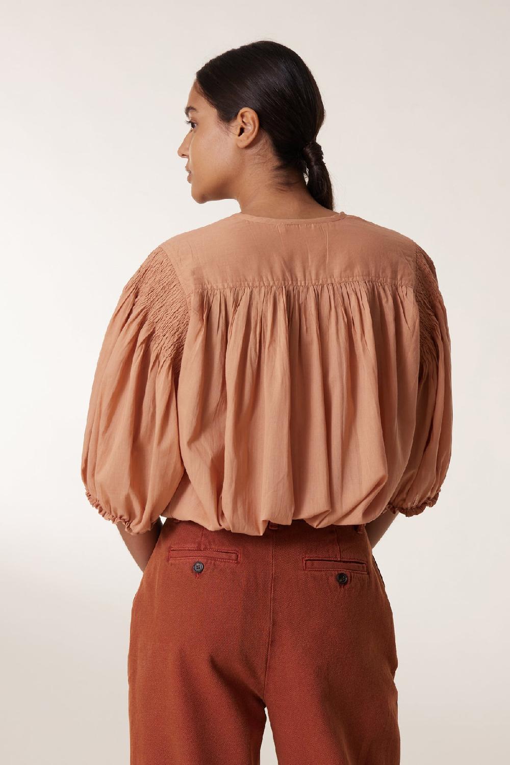 Leon & Harper Blouse Corso Plain Peach
