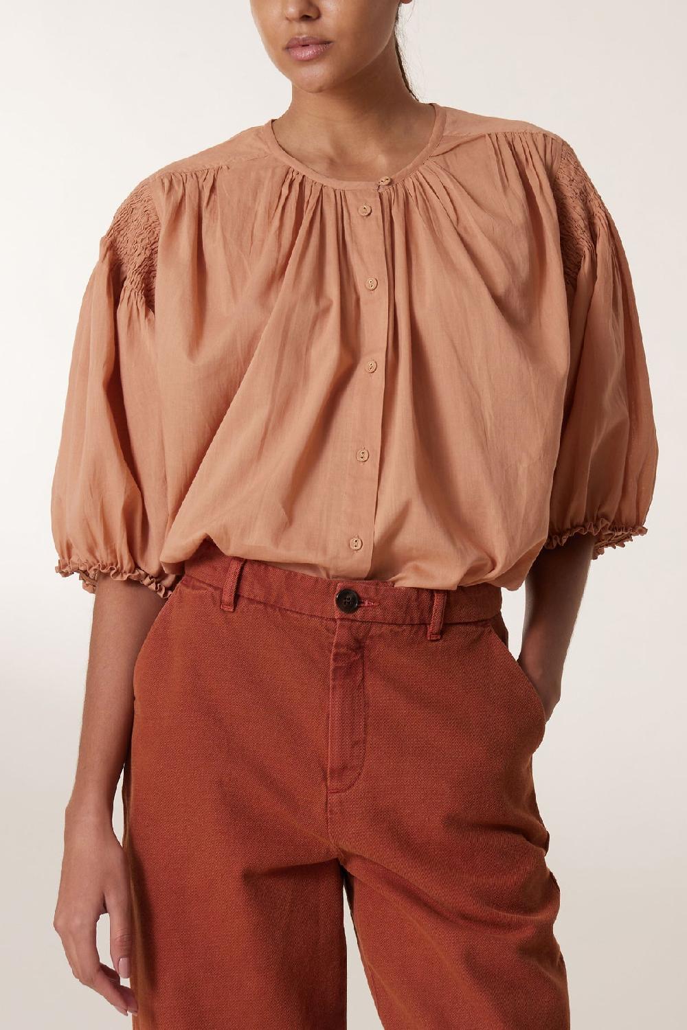 Leon & Harper Blouse Corso Plain Peach