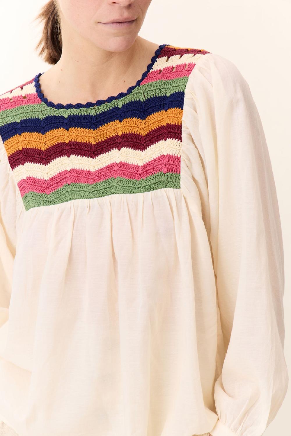 Leon & Harper Blouse Criq Crochet Off White