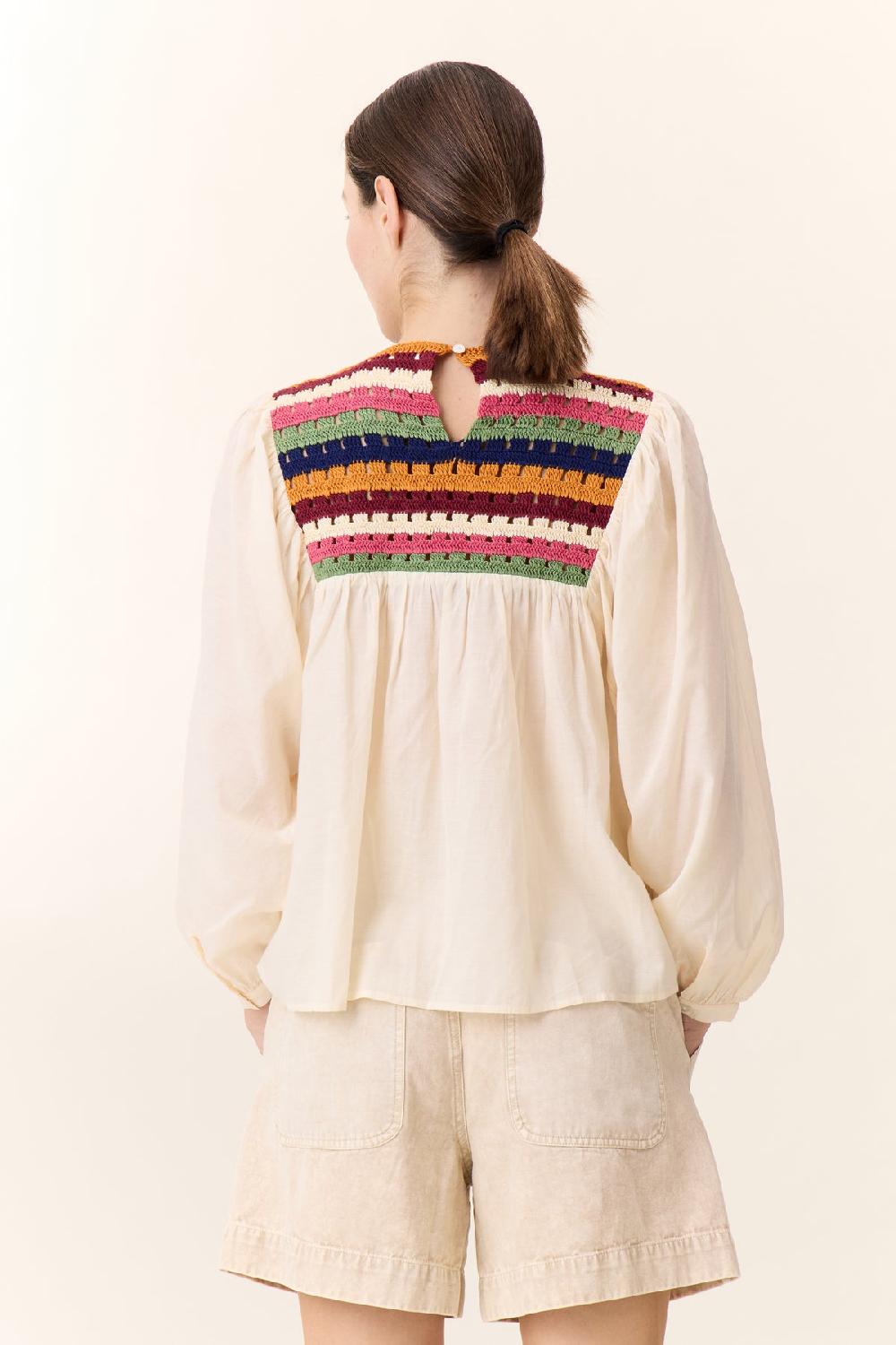 Leon & Harper Blouse Criq Crochet Off White