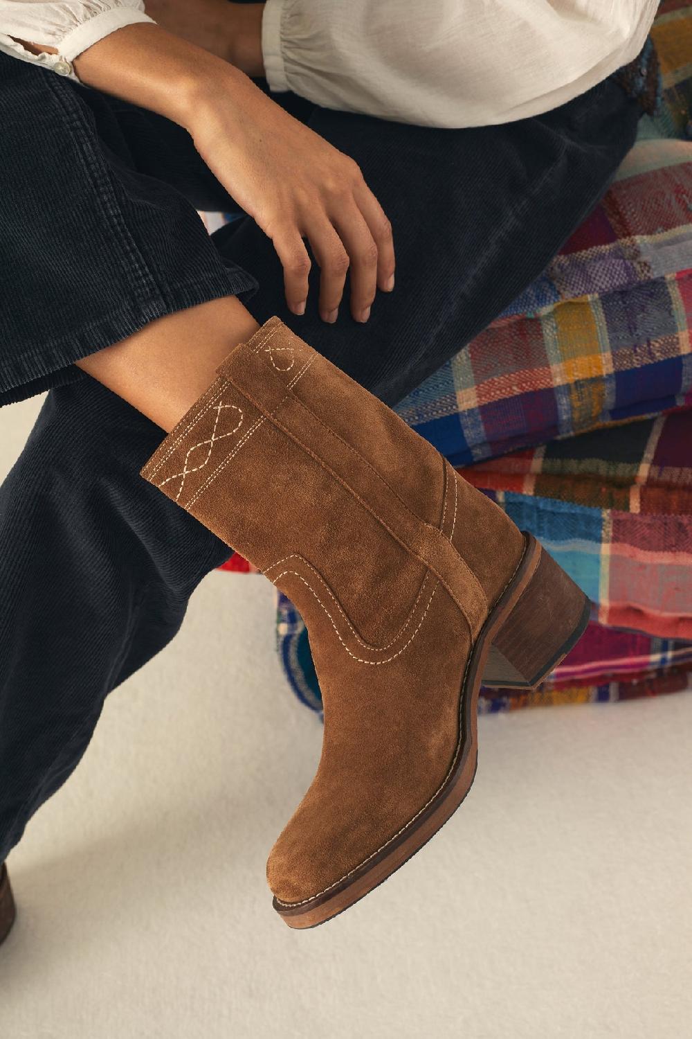 Leon & Harper Bottines Charls Suede Camel