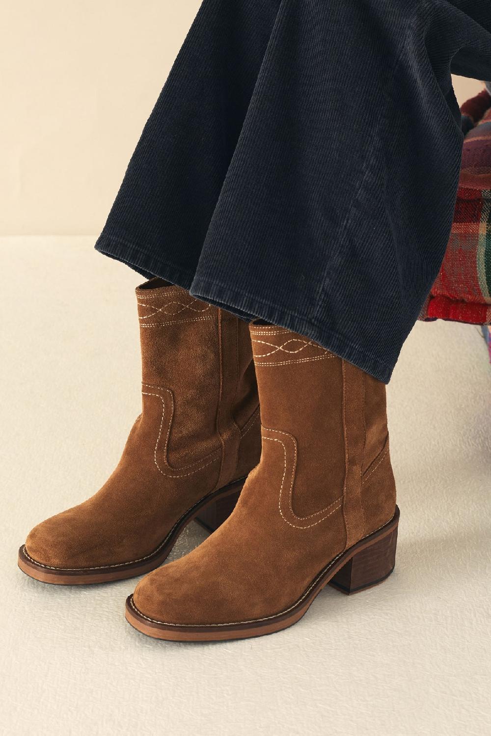 Leon & Harper Bottines Charls Suede Camel