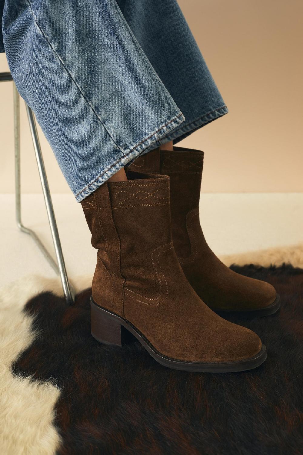 Leon & Harper Bottines Charls Suede Olive